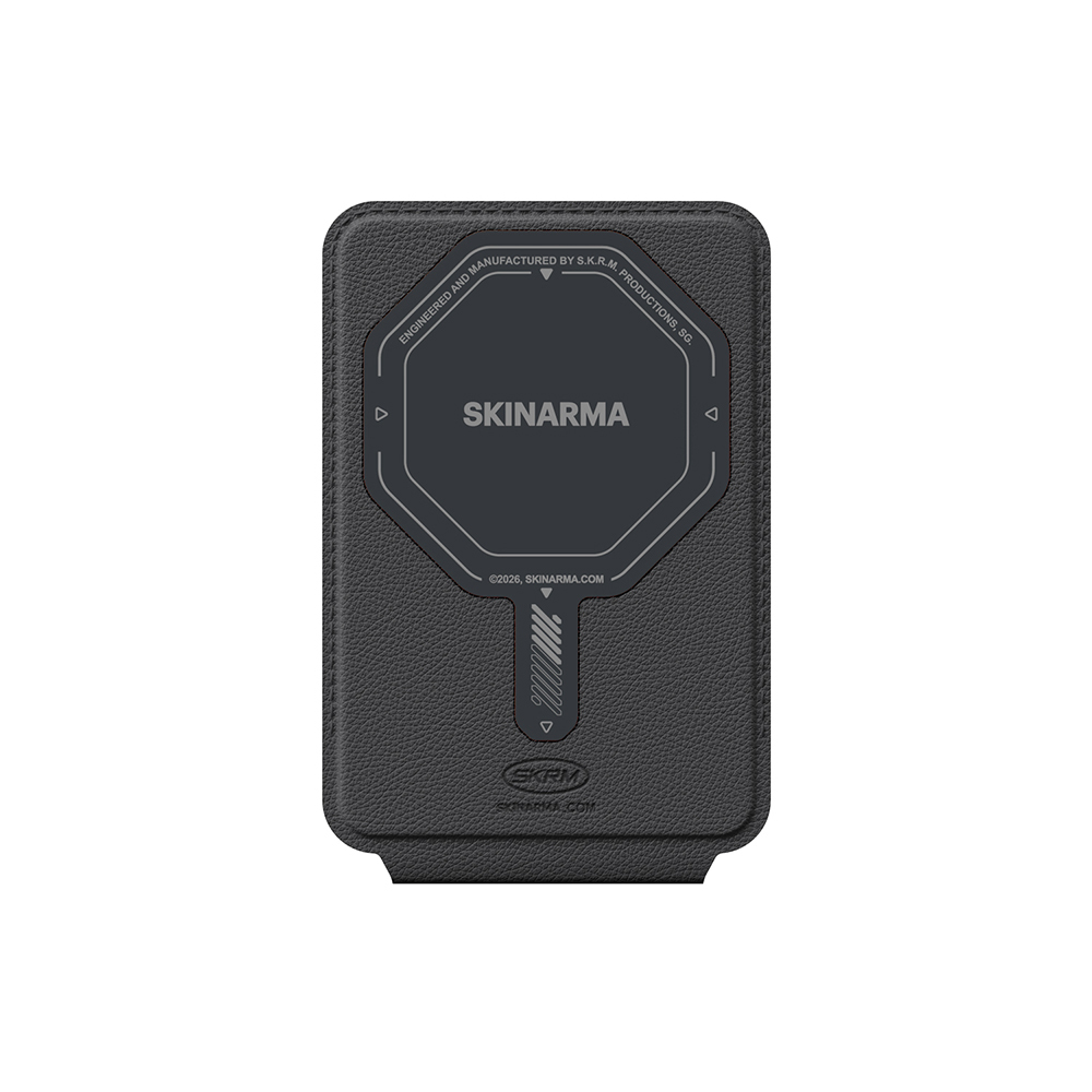 Skinarma Axis Serisi Foldable Stand Özellikli Deri Tasarımlı Kartlık-Gri