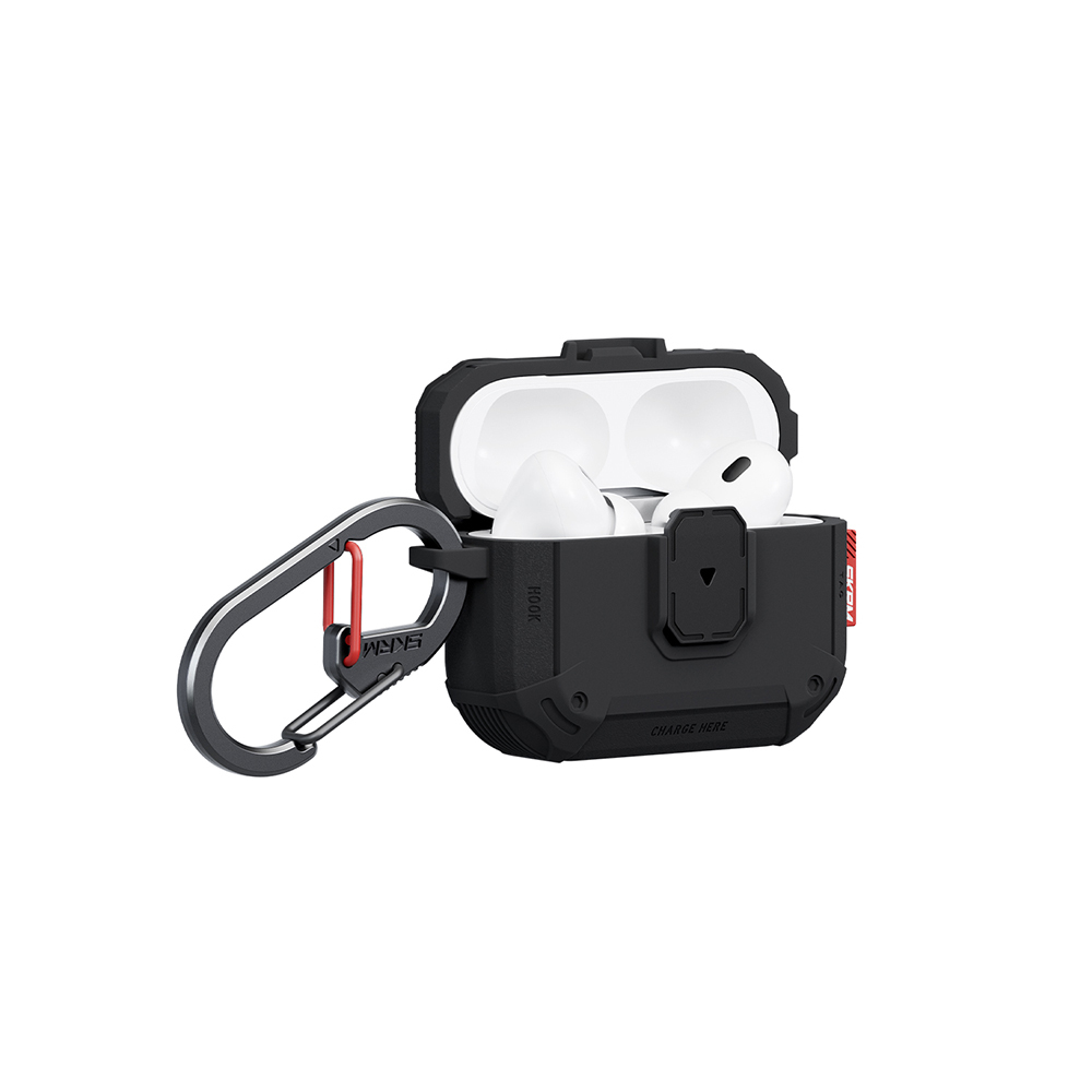 Airpods Uyumlu Pro 3 Kılıf Airbagli Yivli Köşe Kilit Tasarımlı 360 Derece Koruma Skinarma Mecha LE Kılıf