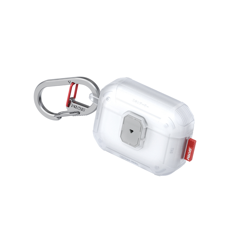 Airpods Uyumlu Pro 3 Kılıf Airbagli Yivli Köşe Kilit Tasarımlı 360 Derece Koruma Skinarma Mecha LE Kılıf-Şeffaf