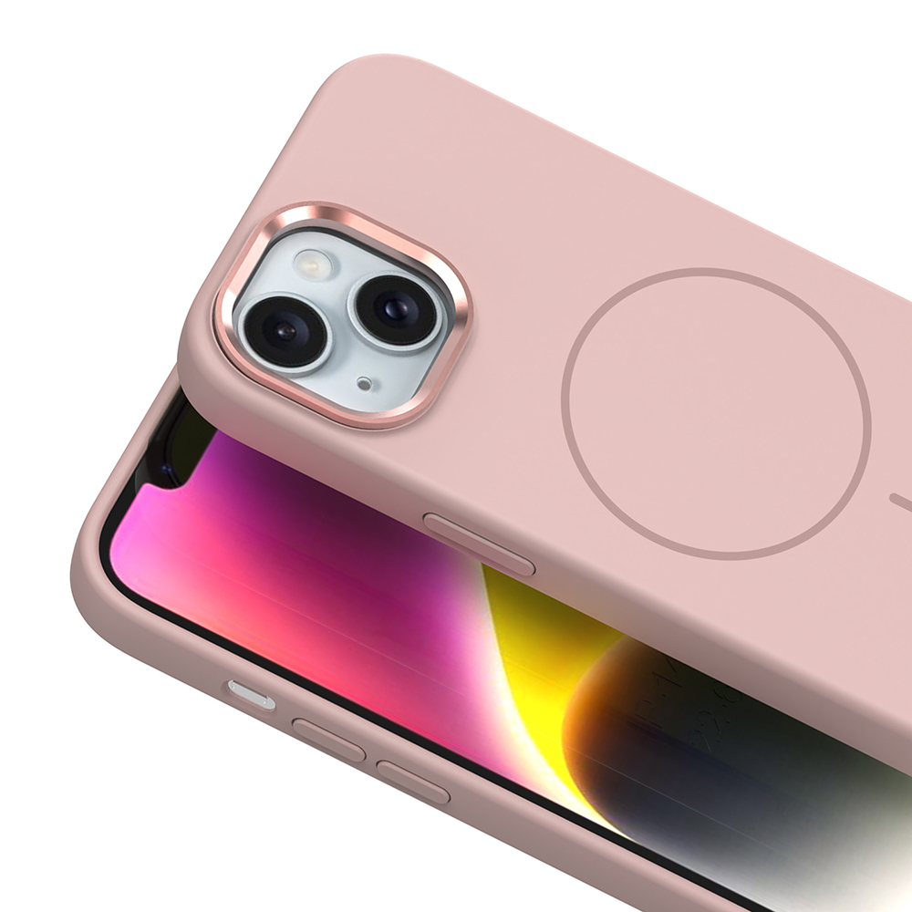 iPhone Uyumlu 13 Kılıf M-Safe Şarj Özellikli Metal Kamera Çerçeveli Zore Edi Silikon Kapak