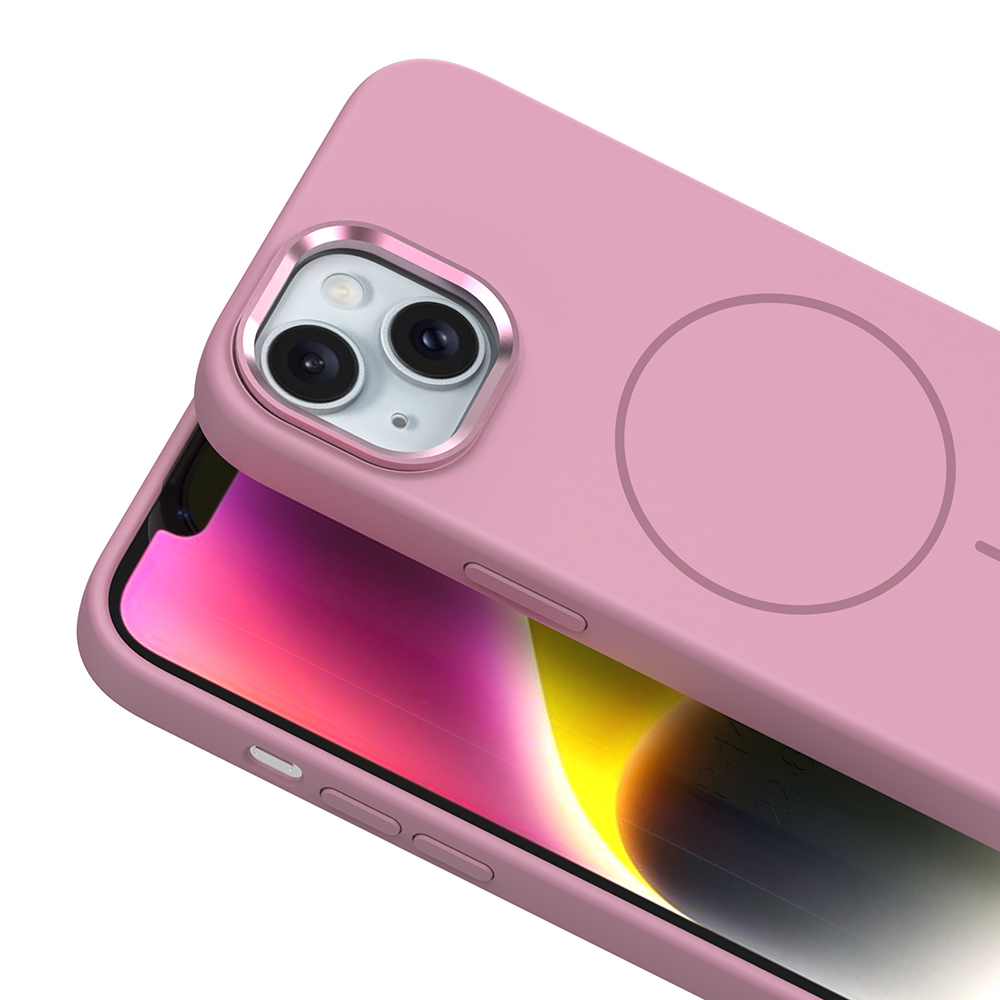 iPhone Uyumlu 13 Kılıf M-Safe Şarj Özellikli Metal Kamera Çerçeveli Zore Edi Silikon Kapak