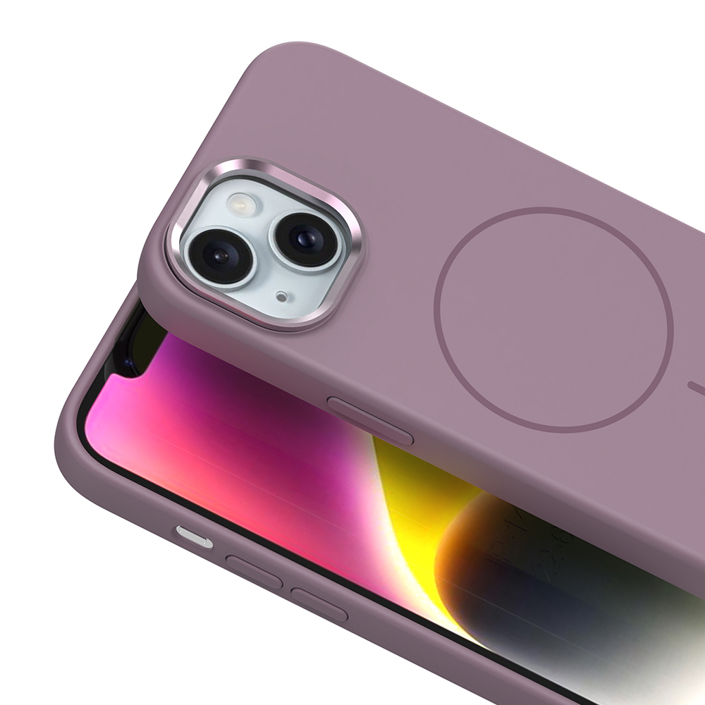 iPhone Uyumlu 13 Kılıf M-Safe Şarj Özellikli Metal Kamera Çerçeveli Zore Edi Silikon Kapak