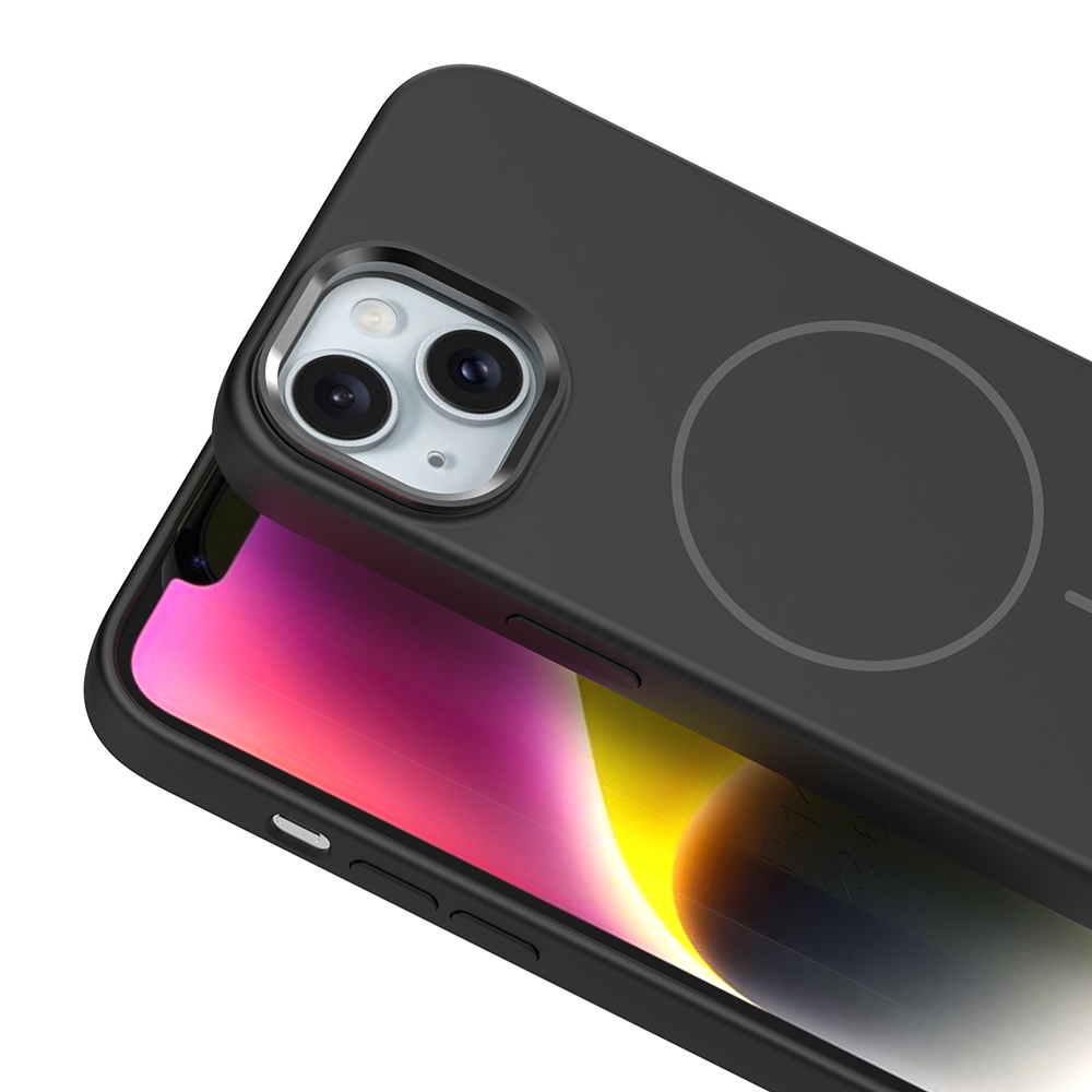 iPhone Uyumlu 13 Kılıf M-Safe Şarj Özellikli Metal Kamera Çerçeveli Zore Edi Silikon Kapak