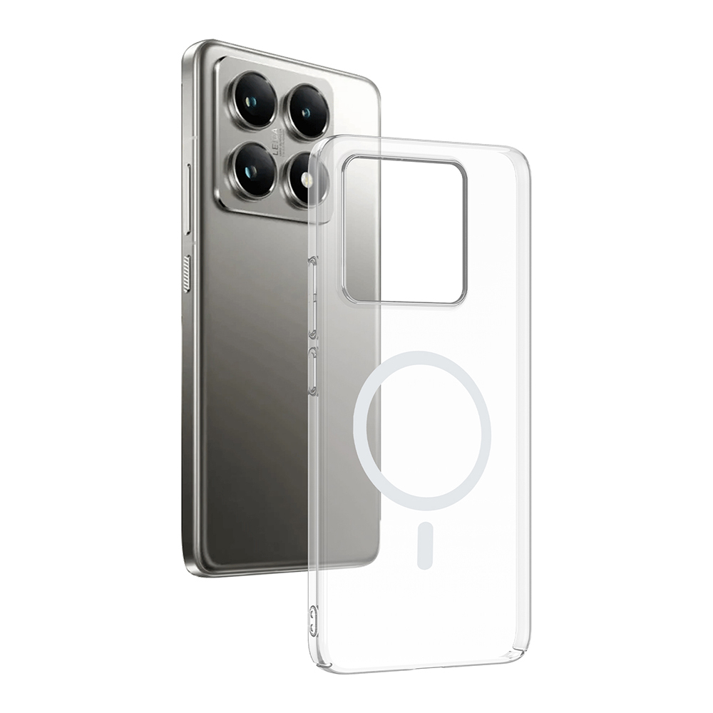 Xiaomi Uyumlu 14T Pro Kamera Korumalı M-Safe Şarj Özellikli Şeffaf Zore London Sert PC Kapak