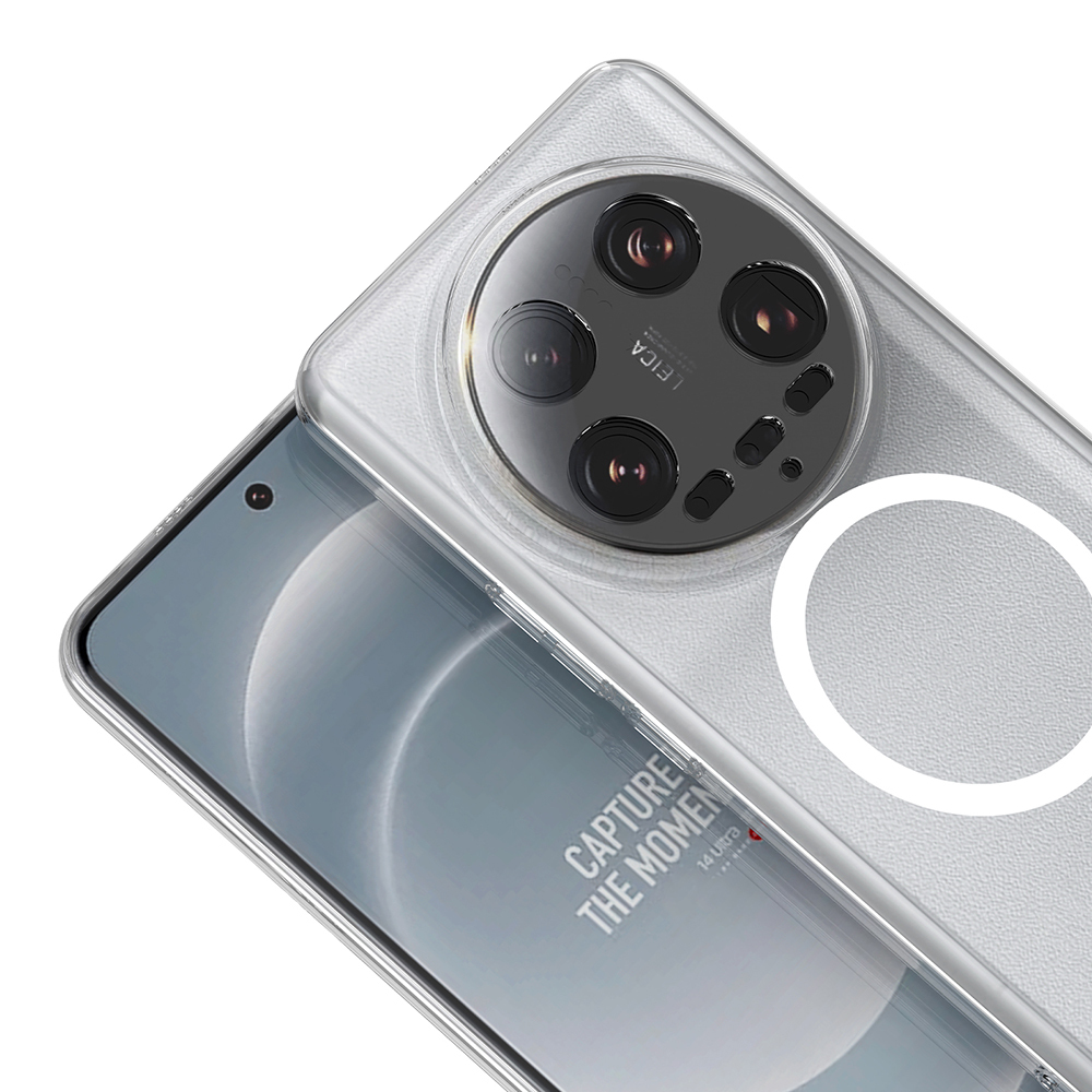 Xiaomi Uyumlu Mi 14 Ultra Kamera Korumalı M-Safe Şarj Özellikli Şeffaf Zore London Sert PC Kapak