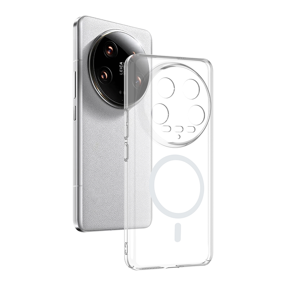 Xiaomi Uyumlu Mi 14 Ultra Kamera Korumalı M-Safe Şarj Özellikli Şeffaf Zore London Sert PC Kapak