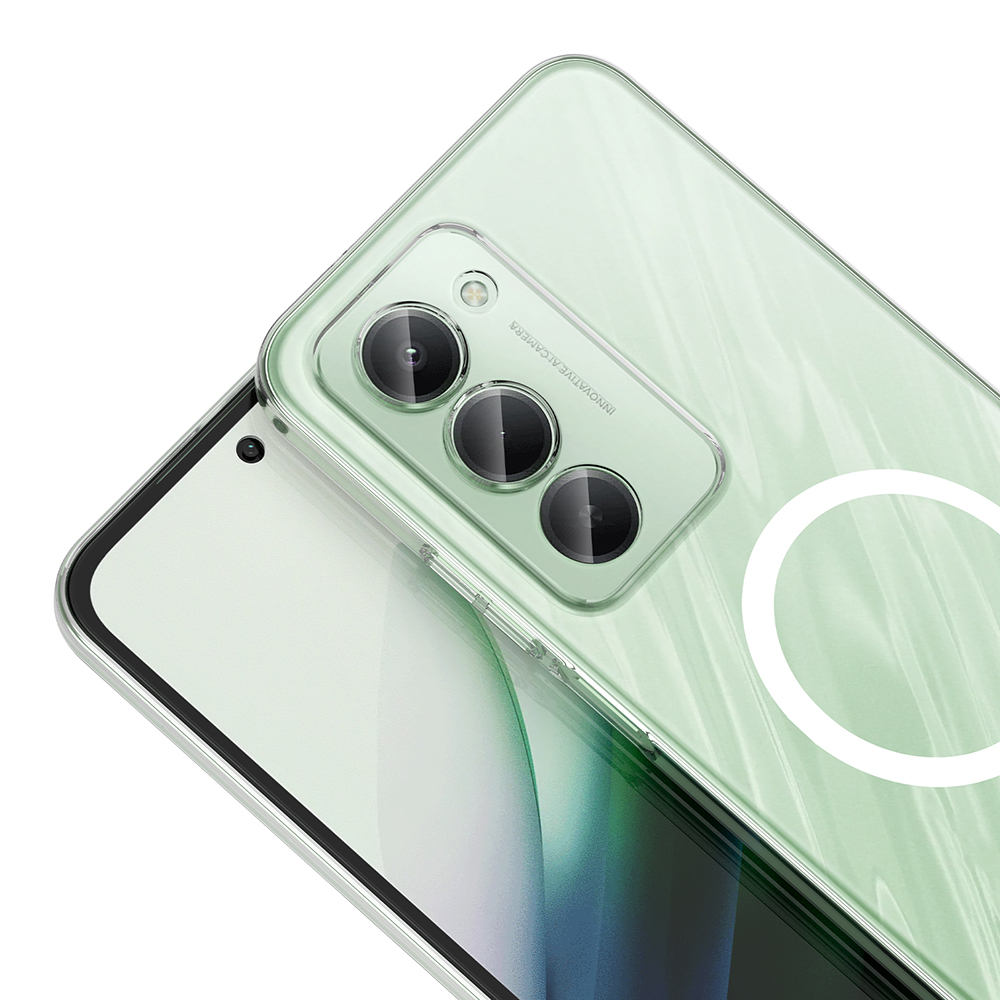 Xiaomi Uyumlu Redmi 15 Kamera Korumalı M-Safe Şarj Özellikli Şeffaf Zore London Sert PC Kapak