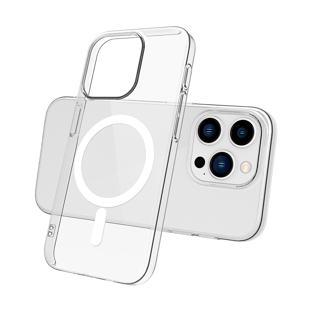 iPhone Uyumlu 15 Pro Max Kamera Korumalı M-Safe Şarj Özellikli Şeffaf Zore London Sert PC Kapak