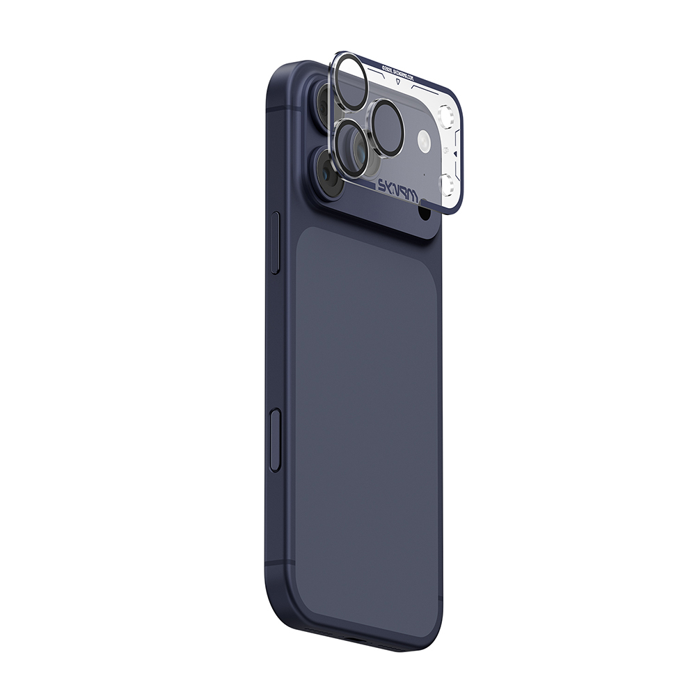 iPhone Uyumlu 17 Pro Skinarma Magma Serisi Mat Kamera Lens Koruyucu-Mavi