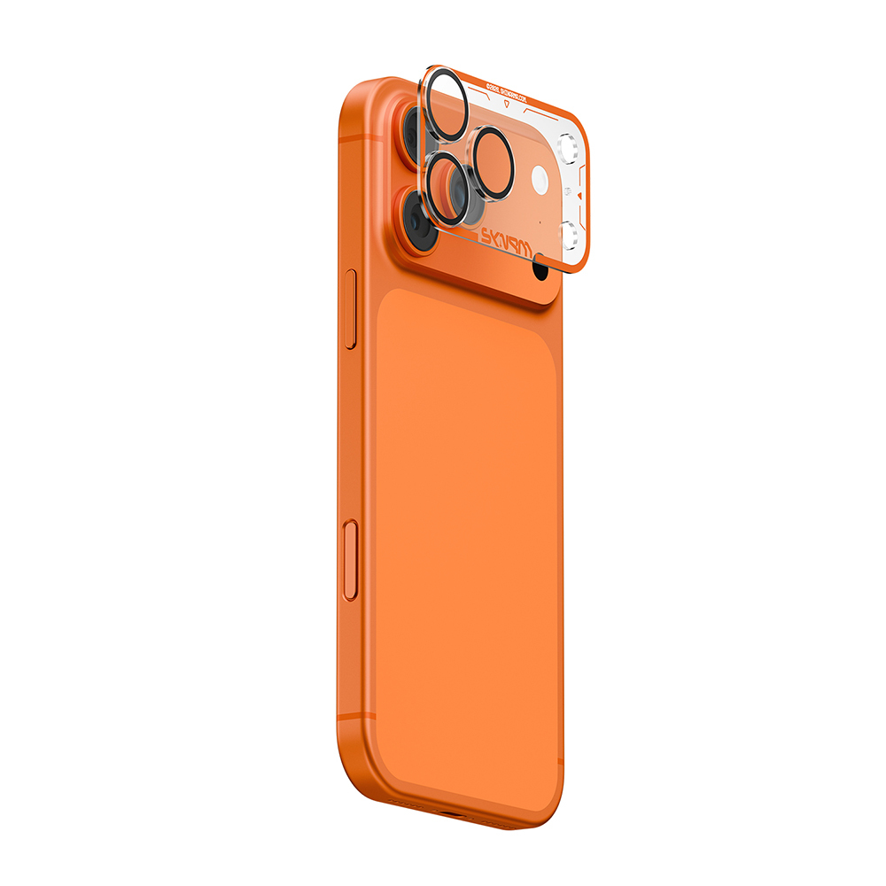 iPhone Uyumlu 17 Pro Skinarma Magma Serisi Mat Kamera Lens Koruyucu-Turuncu