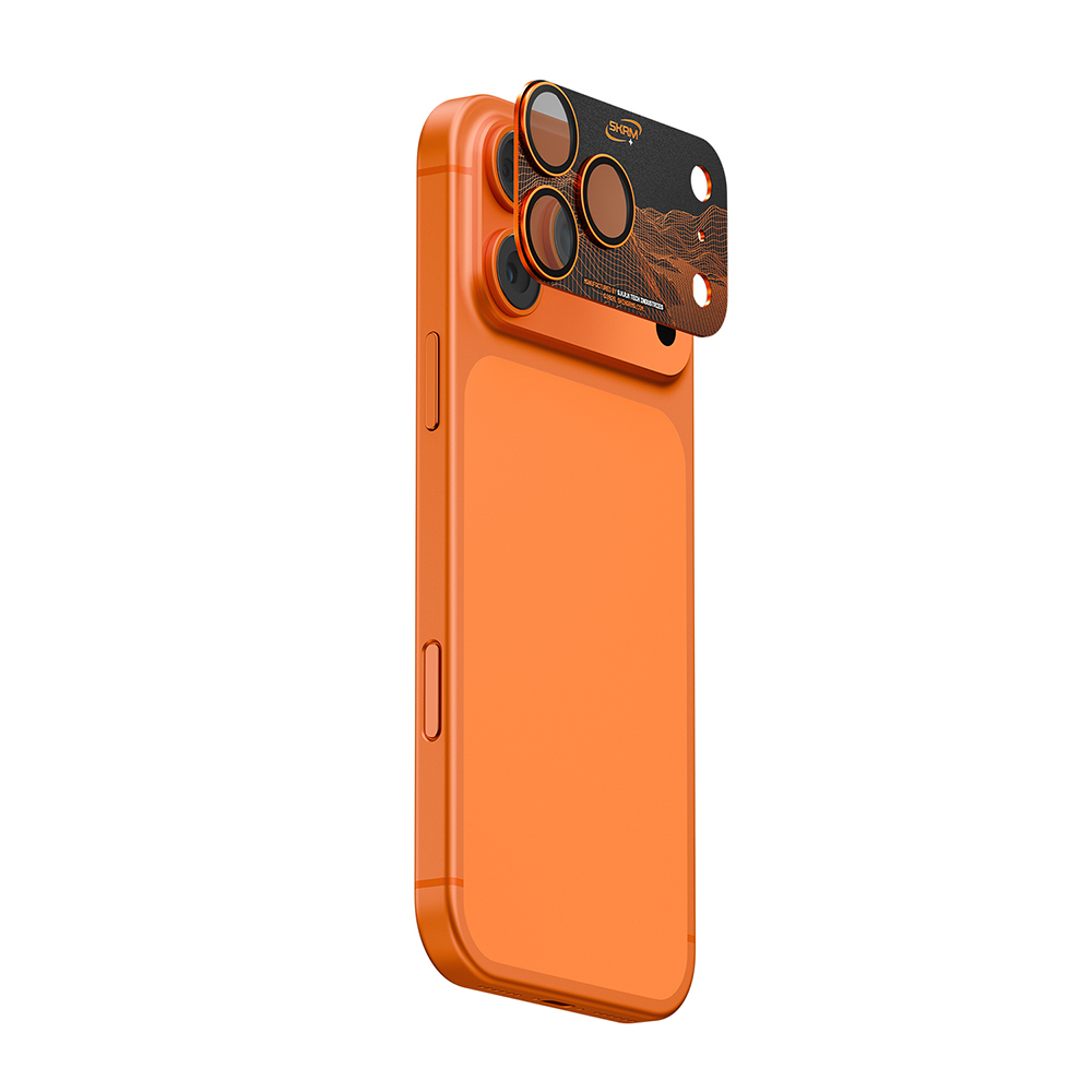 iPhone Uyumlu 17 Pro Max Skinarma Sonix Serisi Alüminyum Kaplamalı Kamera Lens Koruyucu-Turuncu