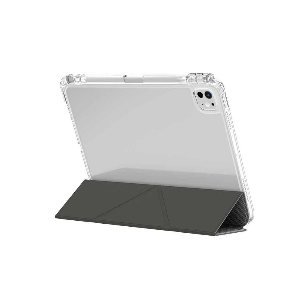 iPad Uyumlu Pro 11 2024 Kılıf Skinarma Kalemlikli Arkası Şeffaf Standlı Magnetik Zeta Kılıf