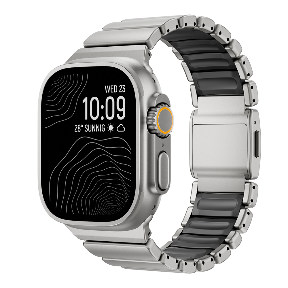 Watch 7 45mm Zore KRD-152 Titanyum Silikon Kordon-Gri-siyah