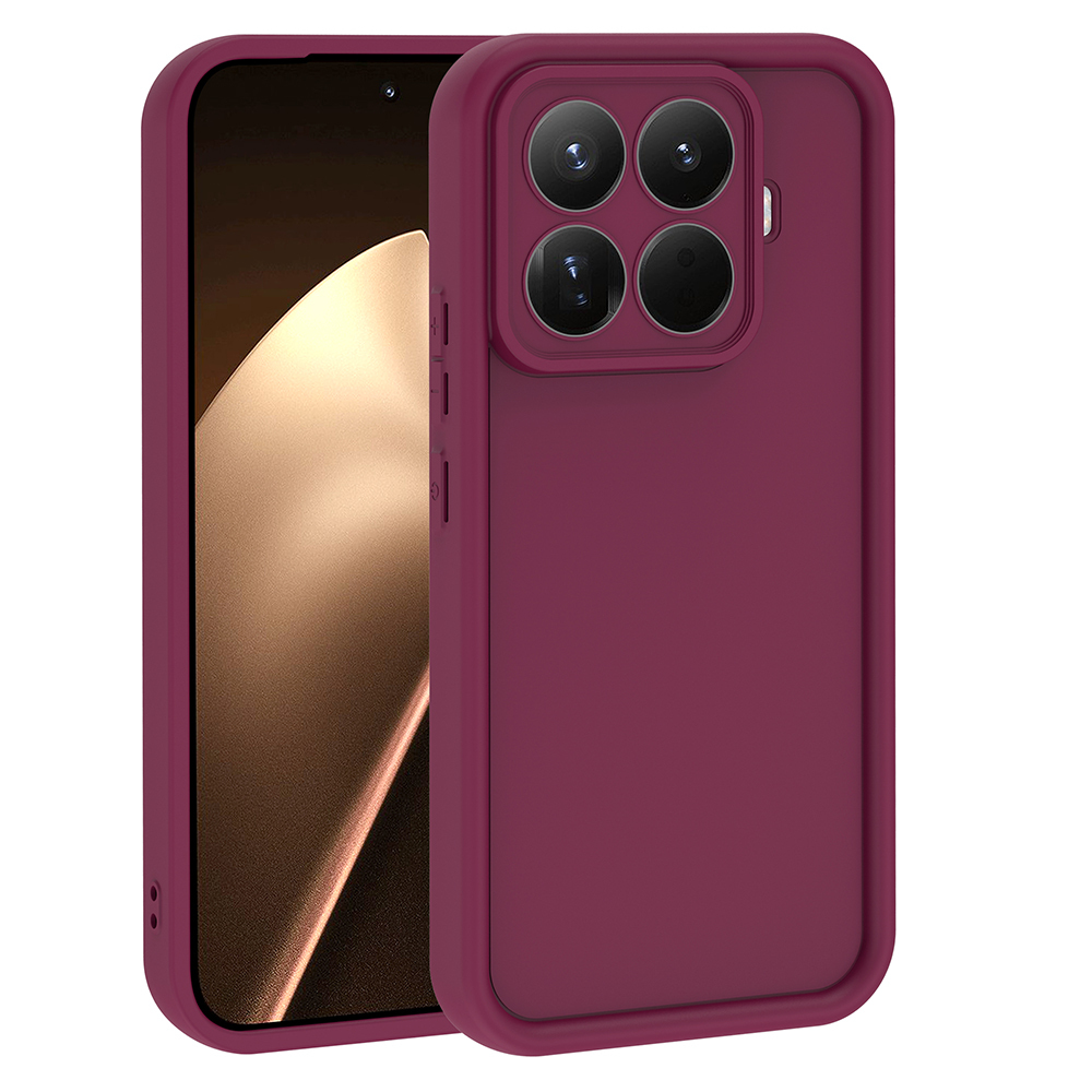 Xiaomi Uyumlu 15T Pro Kılıf Kamera Korumalı Zore Ananas Kapak-Mürdüm
