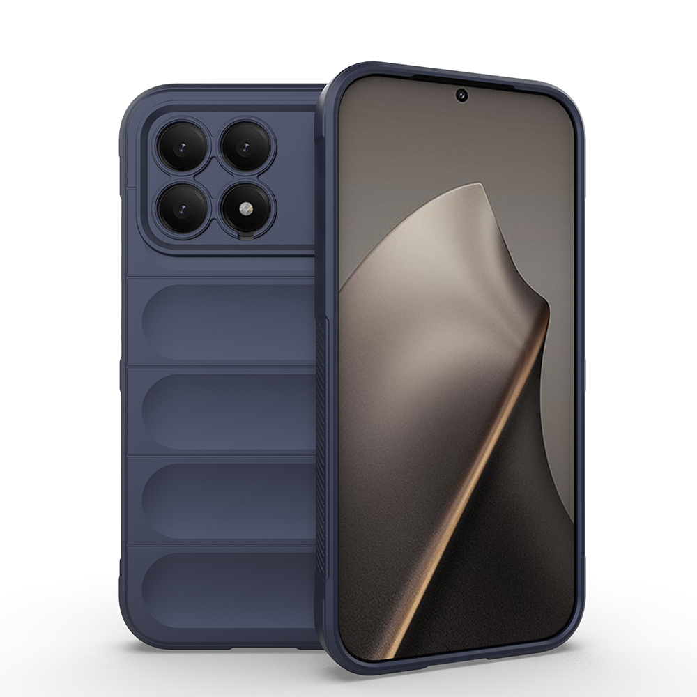 Xiaomi Poco F8 Pro Kılıf Esnek TPU Oyuklu Arka Yüzey Tasarımlı Zore Etnik Silikon Kapak-Lacivert
