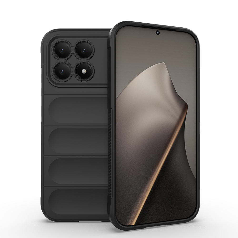 Xiaomi Poco F8 Pro Kılıf Esnek TPU Oyuklu Arka Yüzey Tasarımlı Zore Etnik Silikon Kapak-Siyah