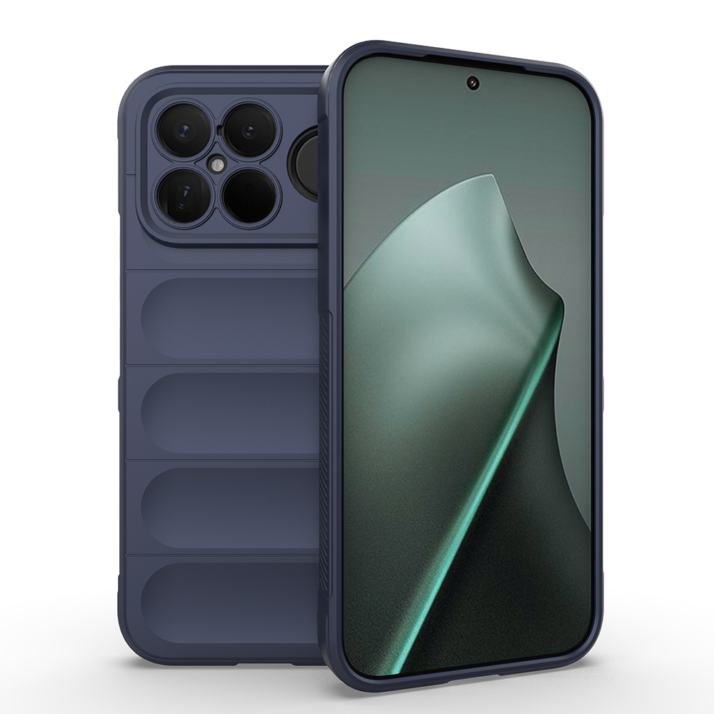 Xiaomi Poco F8 Ultra Kılıf Esnek TPU Oyuklu Arka Yüzey Tasarımlı Zore Etnik Silikon Kapak-Lacivert