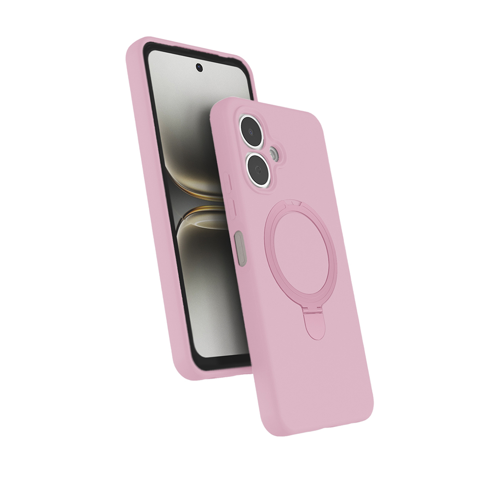 Tecno Spark Go 2 Kılıf M-safe Şarj Özellikli Standlı Zore Samara Kapak-Pembe
