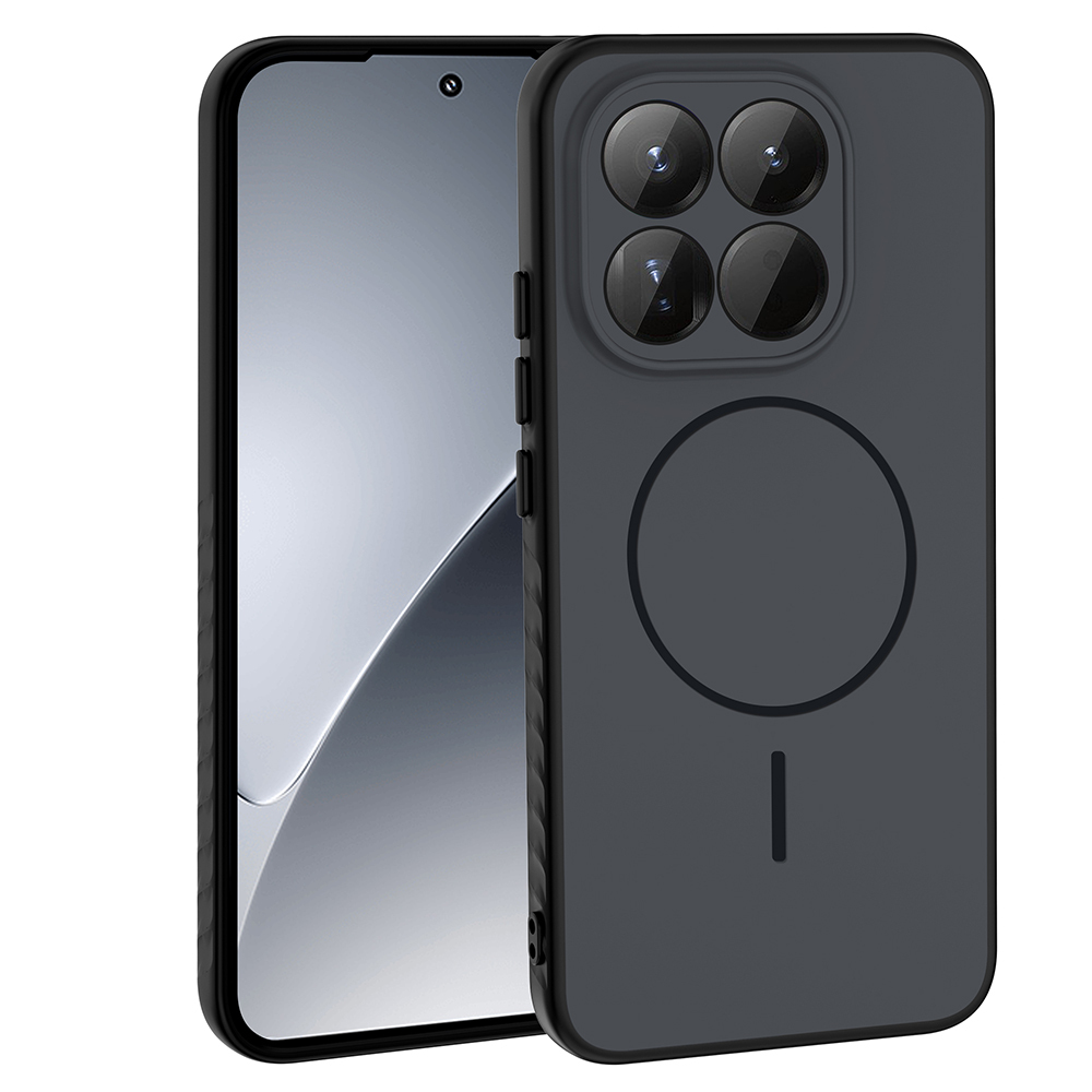 Xiaomi Uyumlu 15T Kılıf M-safe Şarj Özellikli Zore Tea Kapak-Siyah