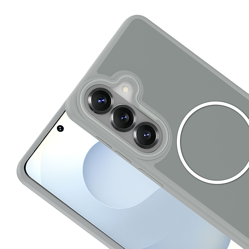 Galaxy Uyumlu S26 Plus Kılıf M-Safe Şarj Özellikli Metal Kamera Çerçeveli Zore Sanremo Silikon Kapak