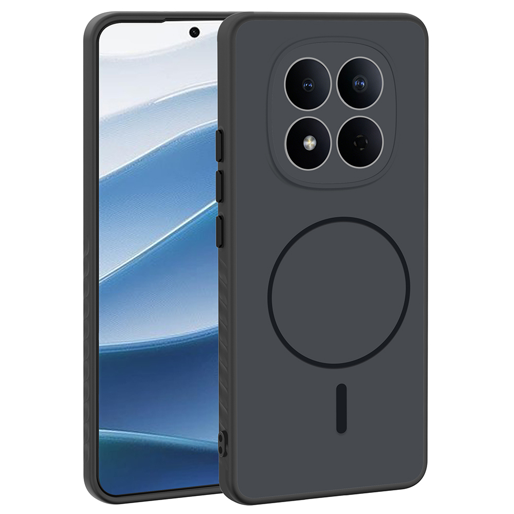 Xiaomi Uyumlu Redmi Note 15 5G Kılıf M-safe Şarj Özellikli Zore Tea Kapak-Siyah