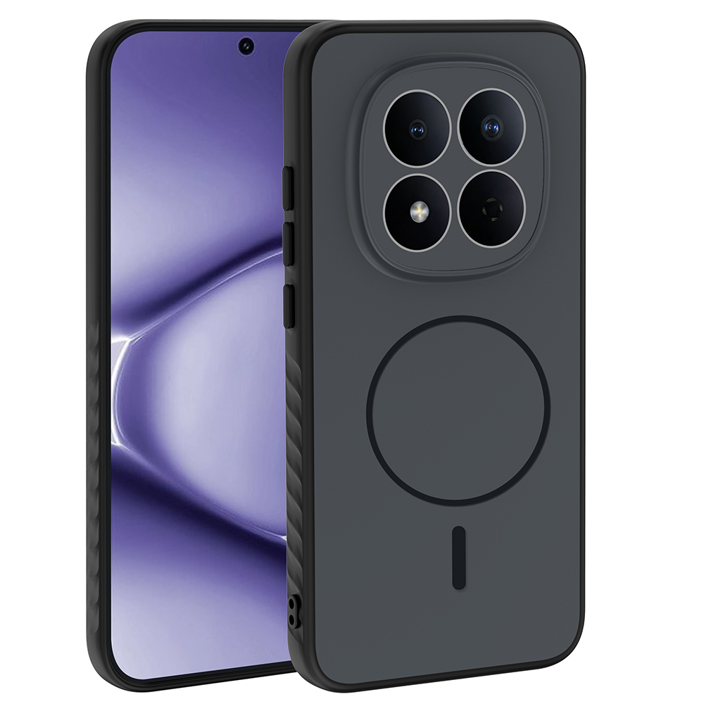 Xiaomi Uyumlu Redmi Note 15 Pro 4G Kılıf M-safe Şarj Özellikli Zore Tea Kapak-Siyah