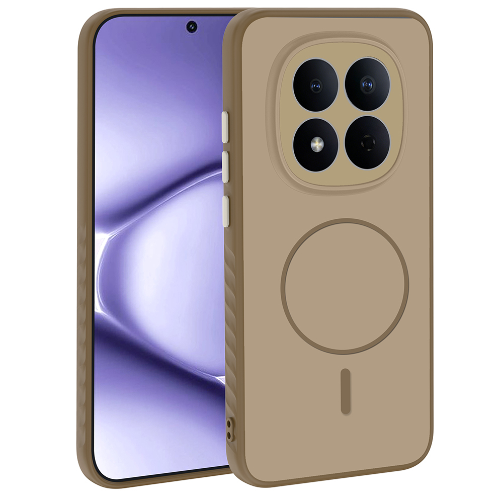 Xiaomi Uyumlu Redmi Note 15 Pro Kılıf M-safe Şarj Özellikli Zore Tea Kapak-Gold