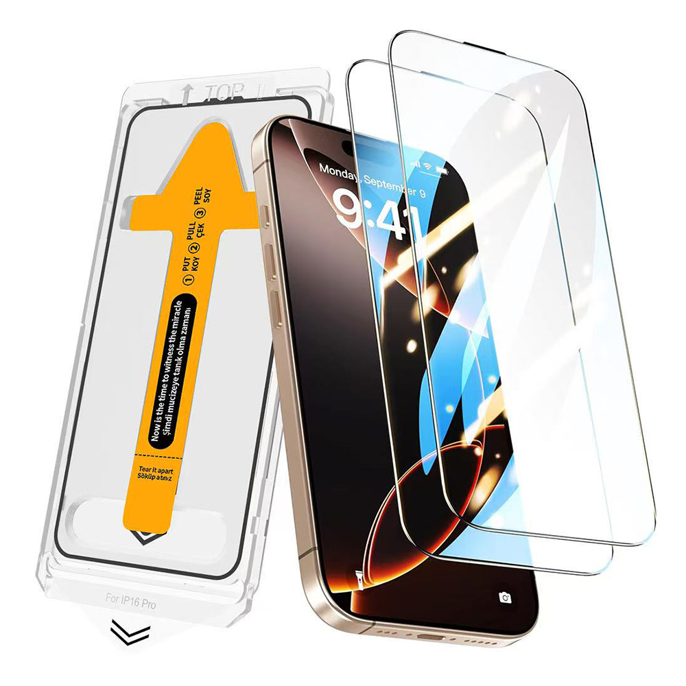 iPhone Uyumlu 15 Zore 2.5D Oliv HD Temperli Cam Ekran Koruyucu + Kolay Uygulama Aparatı