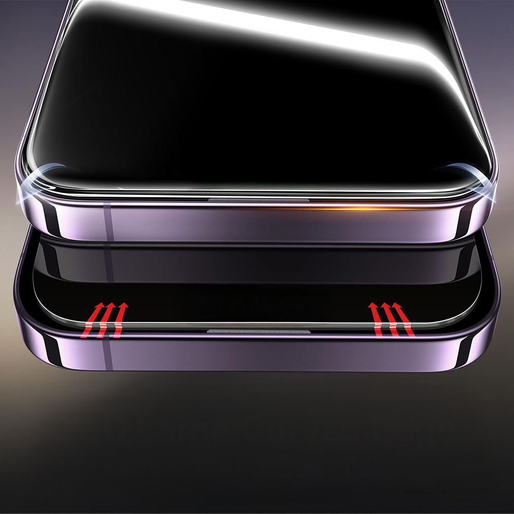 iPhone Uyumlu 14 Pro Max Zore 2.5D Oliv Hayalet Temperli Cam Ekran Koruyucu + Kolay Uygulama Aparatı