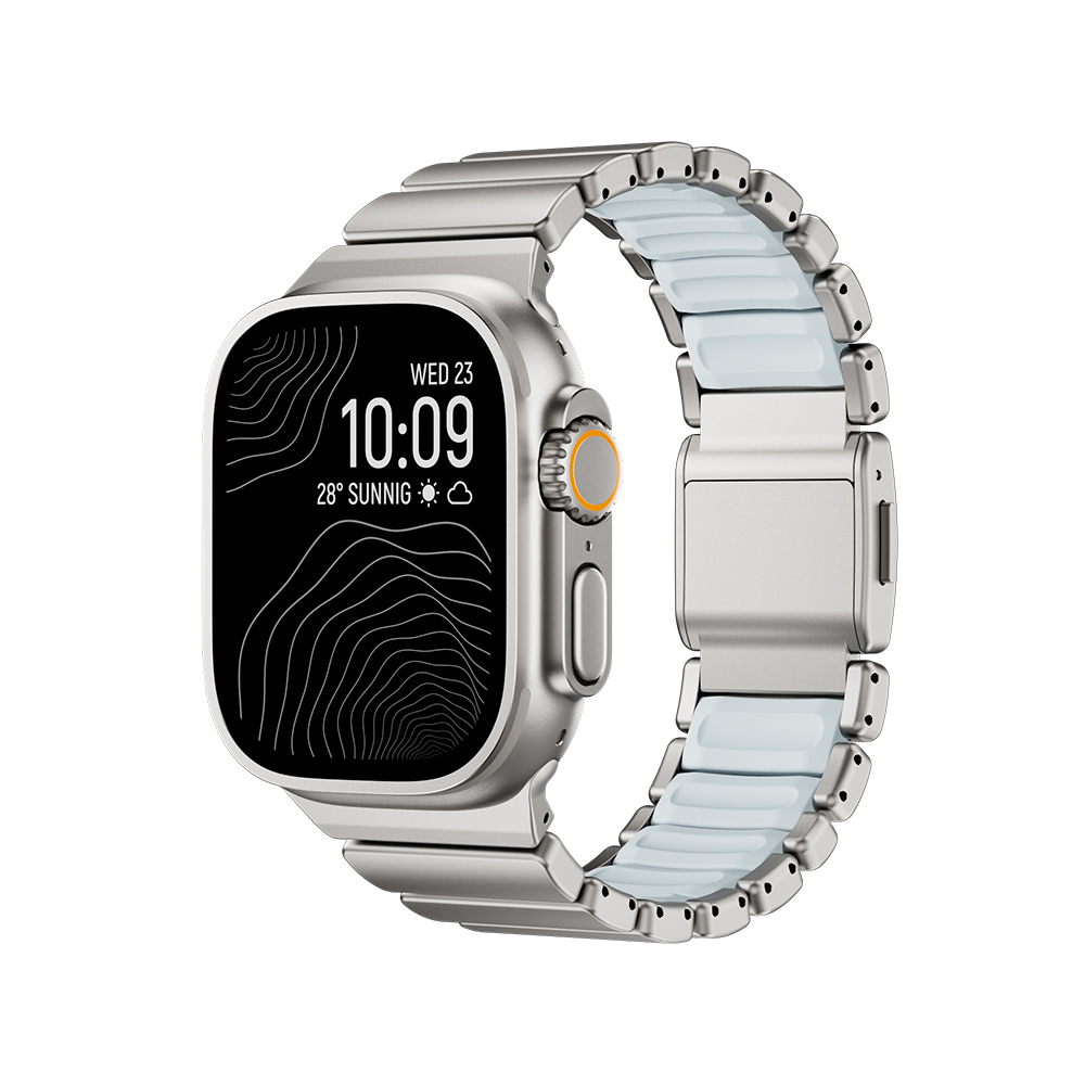 Watch 42mm Zore KRD-151 Metal Silikon Kordon-Gümüş-mavi