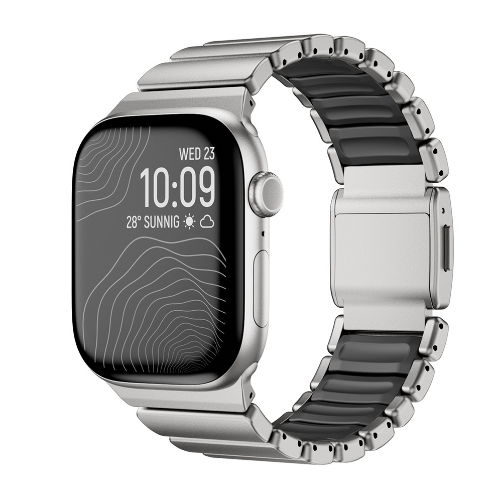 Watch 7 45mm Zore KRD-151 Metal Silikon Kordon-Gümüş-siyah