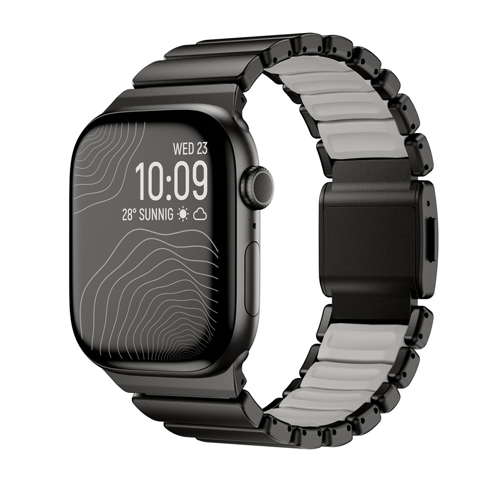 Watch 7 45mm Zore KRD-151 Metal Silikon Kordon-Siyah-gri