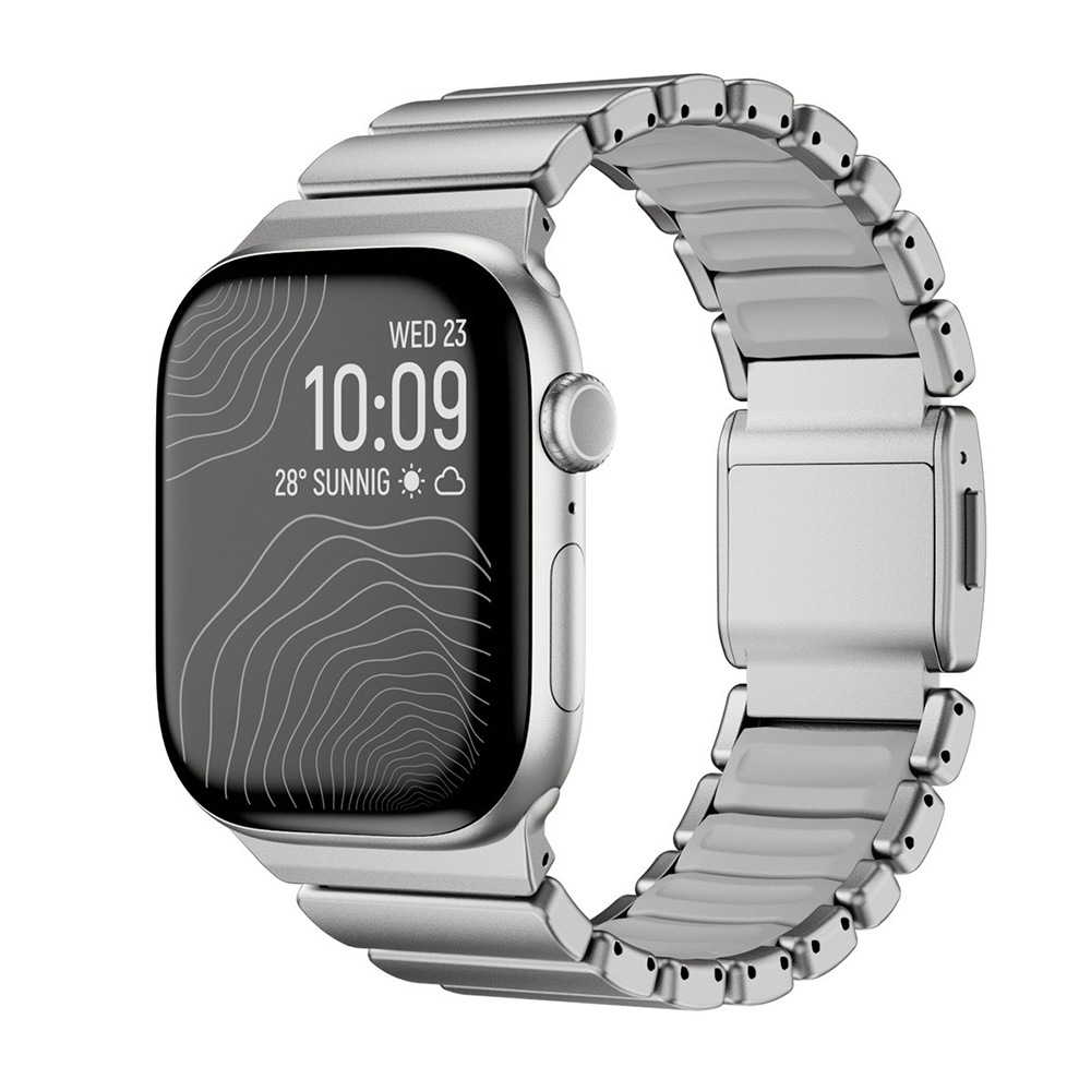 Watch Ultra 49mm Zore KRD-151 Metal Silikon Kordon-Gümüş-gri