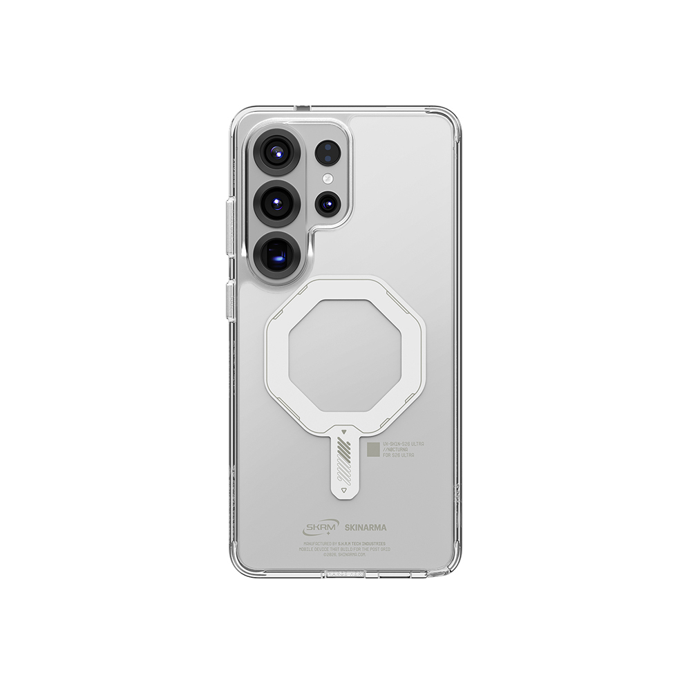 Galaxy Uyumlu S26 Ultra Kılıf M-safe Şarj Özellikli Şeffaf Airbag Tasarımlı Skinarma Saido Mag-Charge Nightglow Kapak
