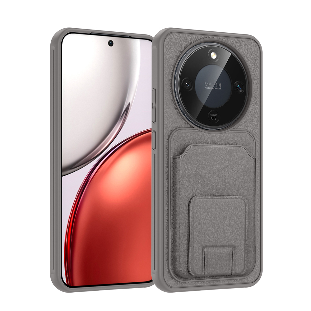 Honor X9D Kılıf Kartlıklı TPU Zore Bikart Kapak-Gri