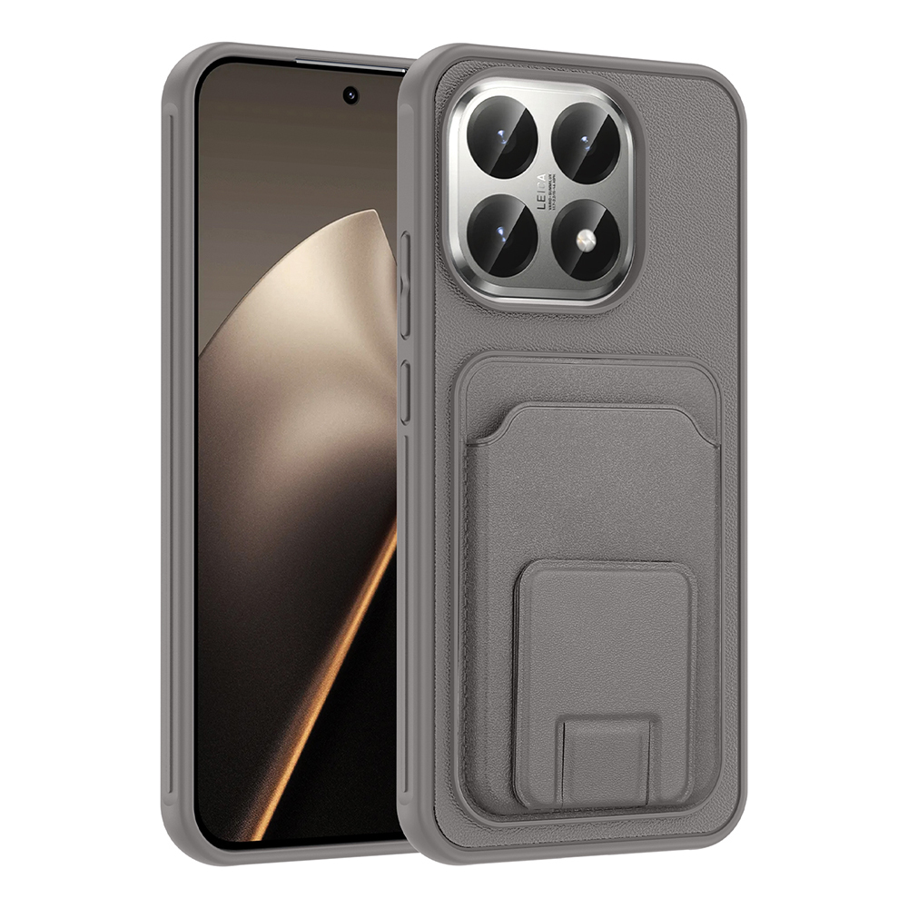 Xiaomi Uyumlu 15T Kılıf Kartlıklı TPU Zore Bikart Kapak-Gri