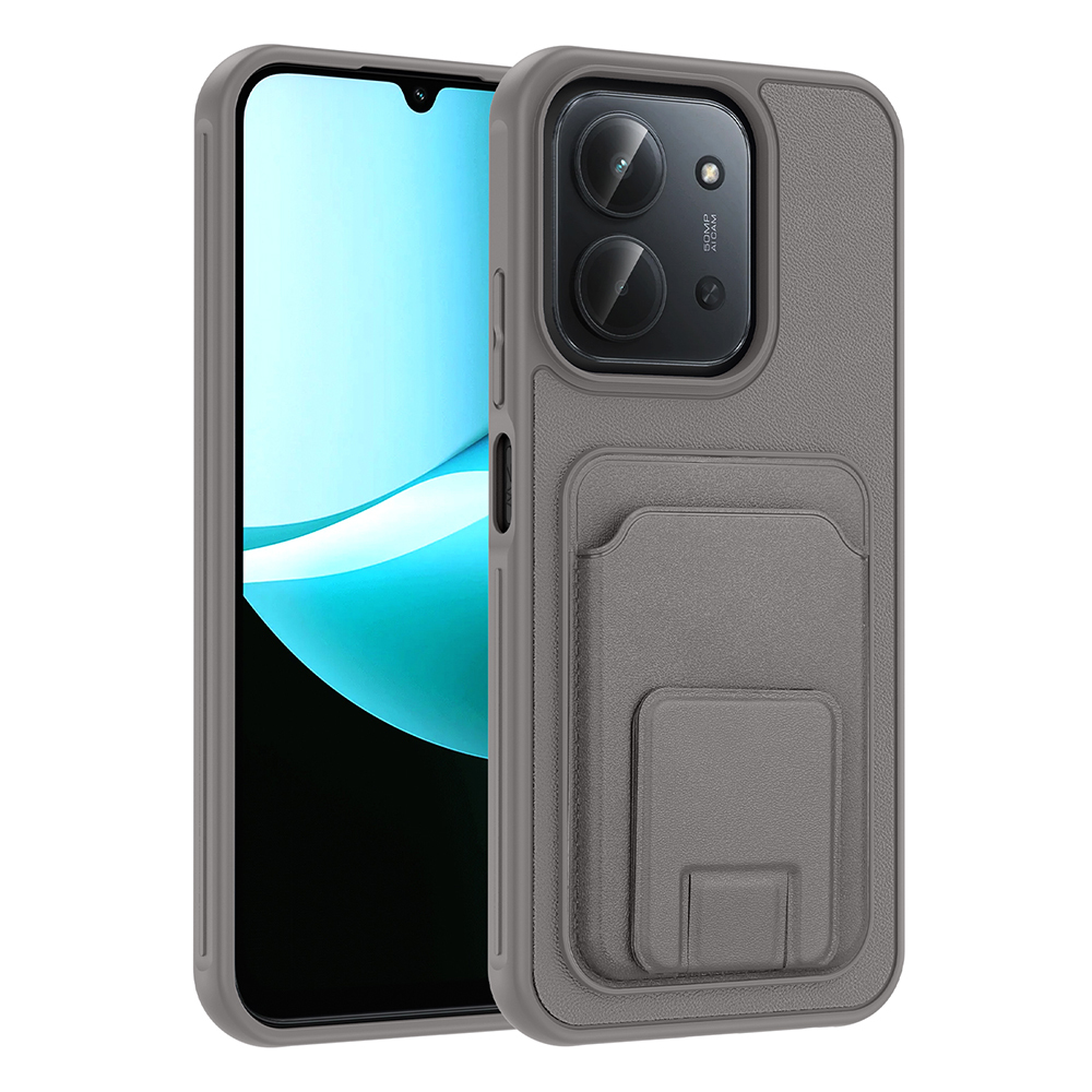 Xiaomi Uyumlu Redmi 15C Kılıf Kartlıklı TPU Zore Bikart Kapak-Gri