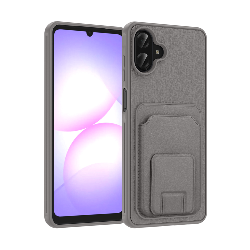 Galaxy Uyumlu A07 Kılıf Kartlıklı TPU Zore Bikart Kapak-Gri