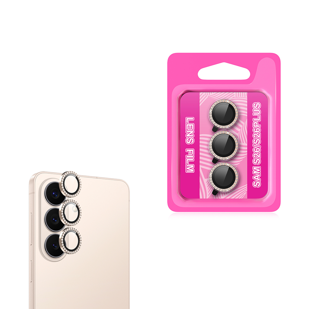 Galaxy Uyumlu S26 Plus Zore CL-06 Kamera Lens Koruyucu-Pembe-gold