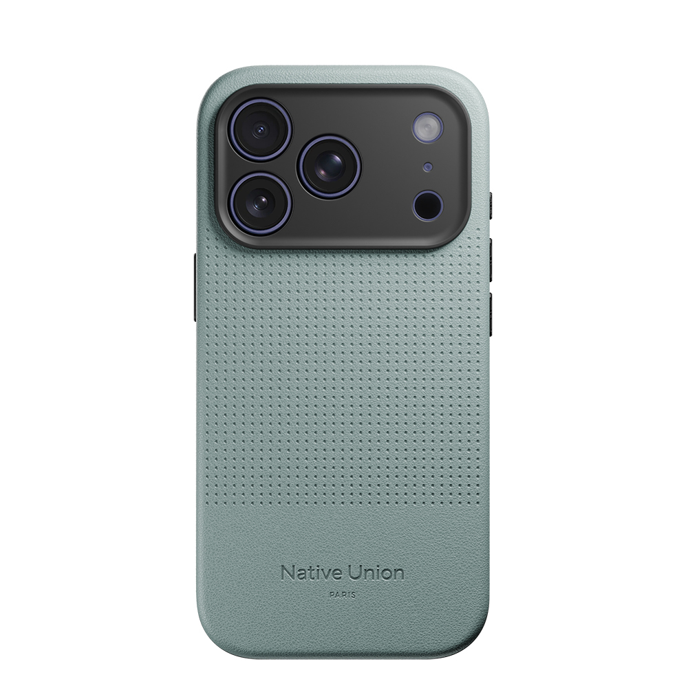 iPhone Uyumlu 17 Pro Kılıf M-safe Şarj Özellikli Deri Dokulu Native Union 2025 Active Serisi Kapak-Yeşil