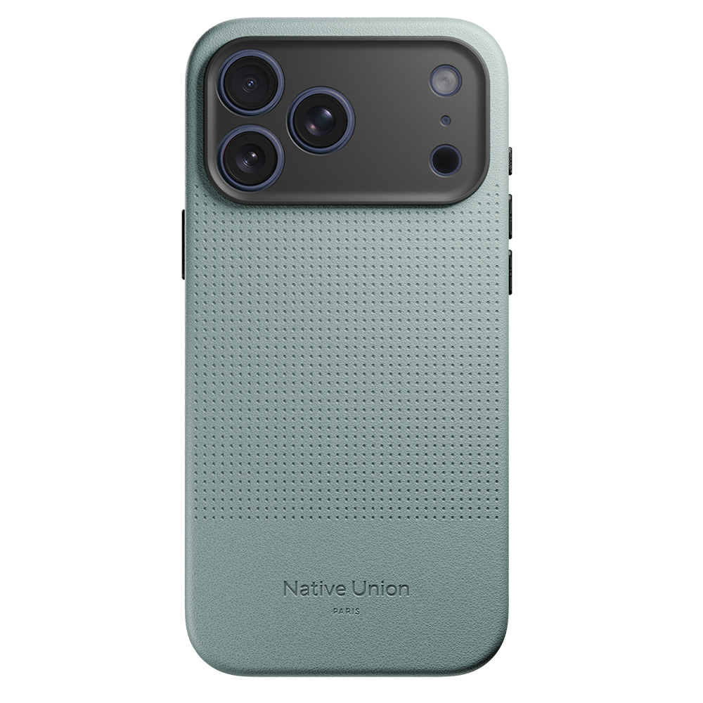 iPhone Uyumlu 17 Pro Max Kılıf M-safe Şarj Özellikli Deri Dokulu Native Union 2025 Active Serisi Kapak-Yeşil