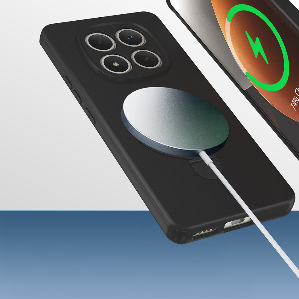 Xiaomi Uyumlu Redmi Note 15 4G Kılıf M-safe Şarj Özellikli Standlı Zore Samara Kapak