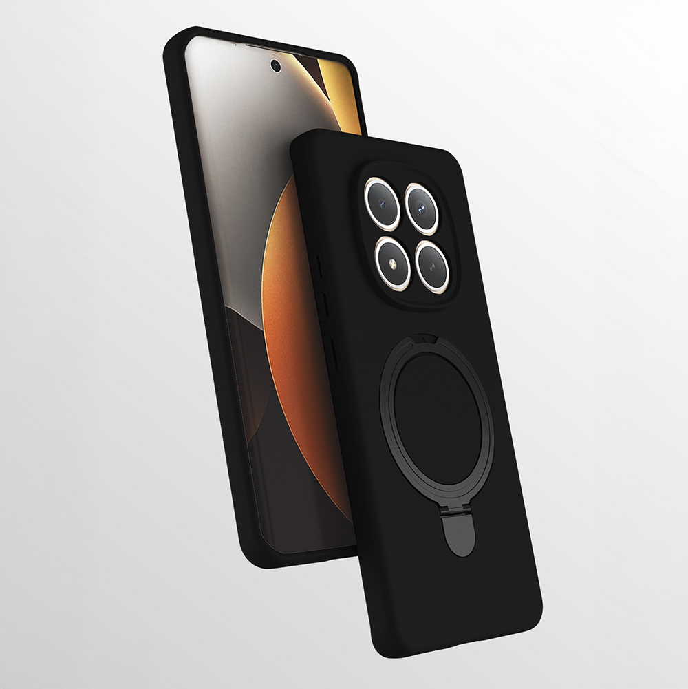 Xiaomi Uyumlu Redmi Note 15 4G Kılıf M-safe Şarj Özellikli Standlı Zore Samara Kapak-Siyah