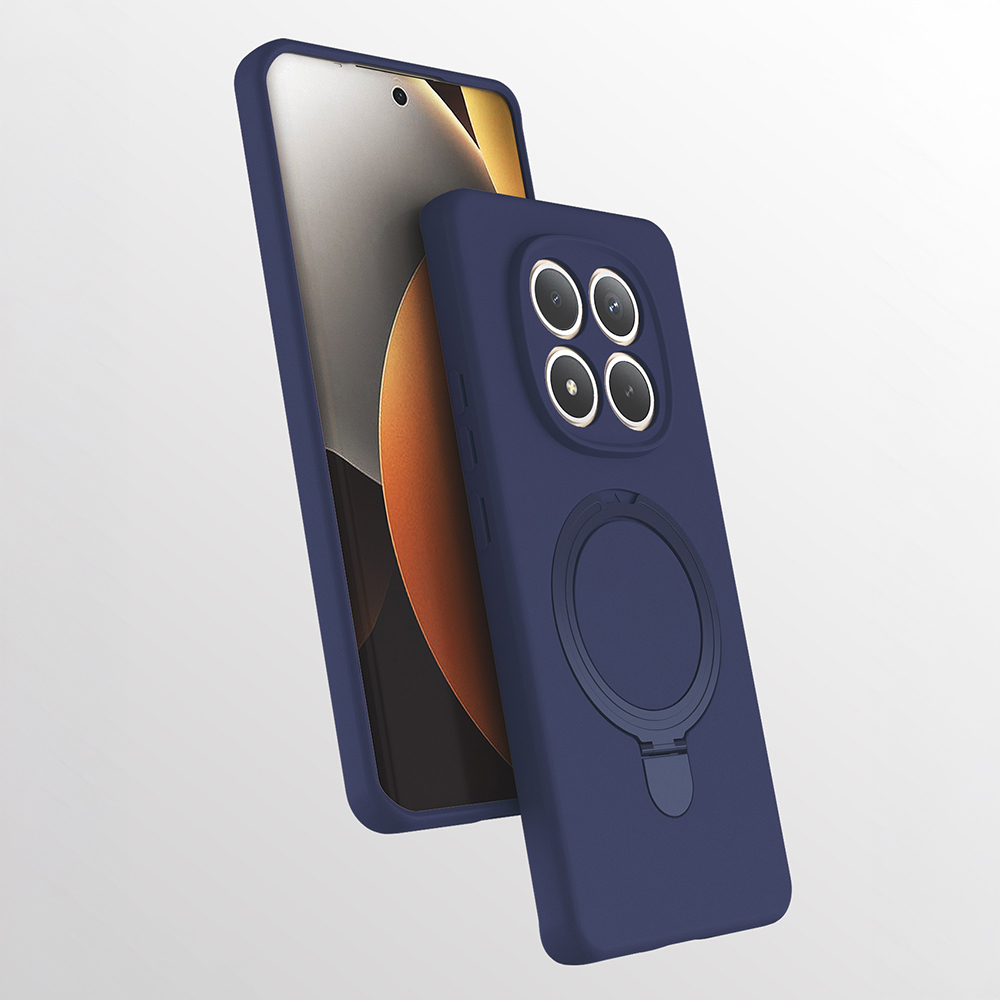 Xiaomi Uyumlu Redmi Note 15 5G Kılıf M-safe Şarj Özellikli Standlı Zore Samara Kapak-Lacivert
