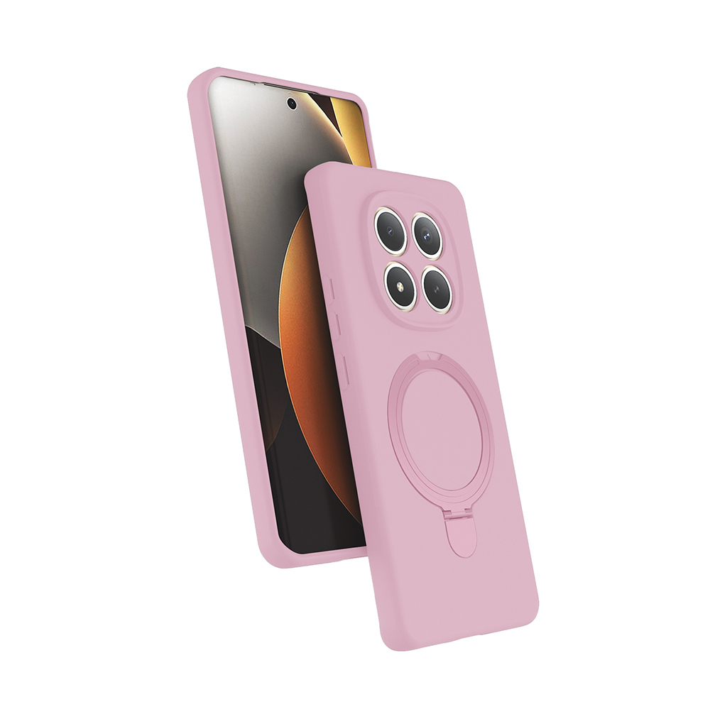 Xiaomi Uyumlu Redmi Note 15 Pro 4G Kılıf M-safe Şarj Özellikli Standlı Zore Samara Kapak-Pembe