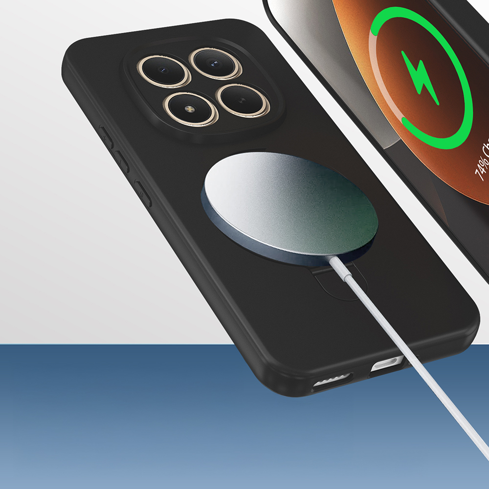 Xiaomi Uyumlu Redmi Note 15 Pro Plus Kılıf M-safe Şarj Özellikli Standlı Zore Samara Kapak