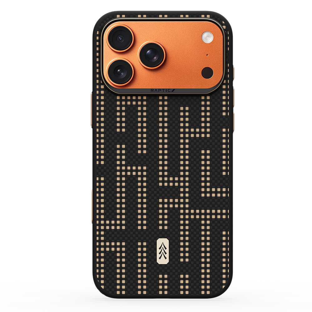 iPhone Uyumlu 17 Pro Max Kılıf M-safe Şarj Özellikli Raptic Aramid Skin Serisi Karbon Kapak-Siyah