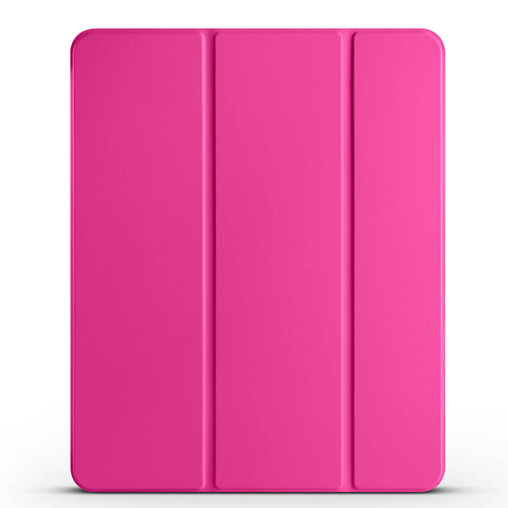 iPad Uyumlu Pro 13 2024 Zore Smart Cover Kalem Bölmeli Standlı 1-1 Kılıf-Pembe koyu