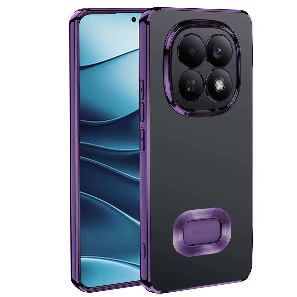Xiaomi Uyumlu Redmi Note 15 Pro Kılıf Kamera Korumalı Logo Gösteren Zore Omega Kapak-Derin mor