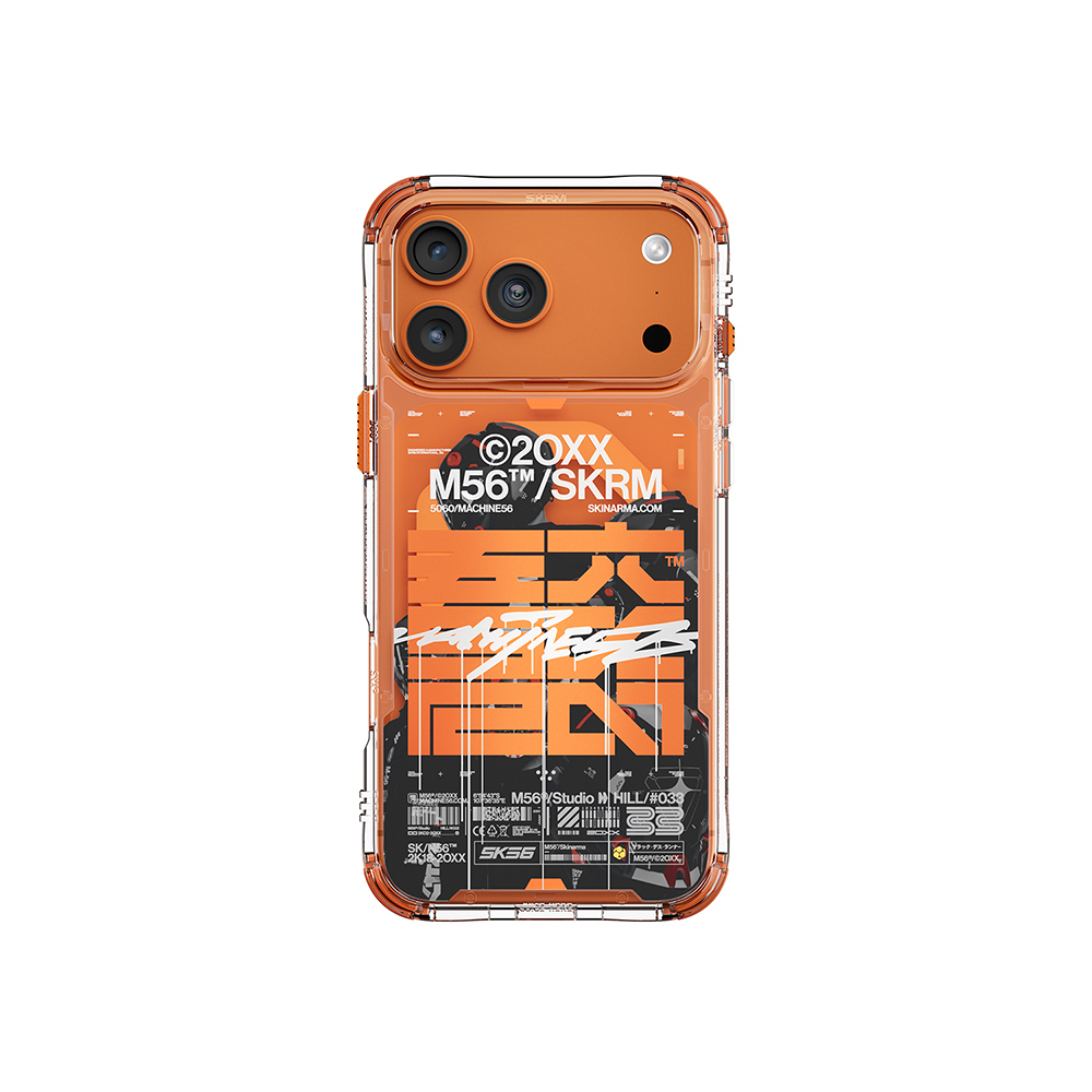 iPhone Uyumlu 17 Pro Max Kılıf Skinarma M-Safe Şarj Özellikli IML Baskılı X M56 Kapak-Turuncu